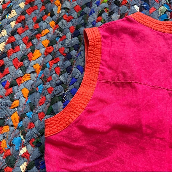 Boden Hot Pink Linen Notch Neck Sleeveless Shift Dress Women’s Size 6 Summer - Picture 12 of 16